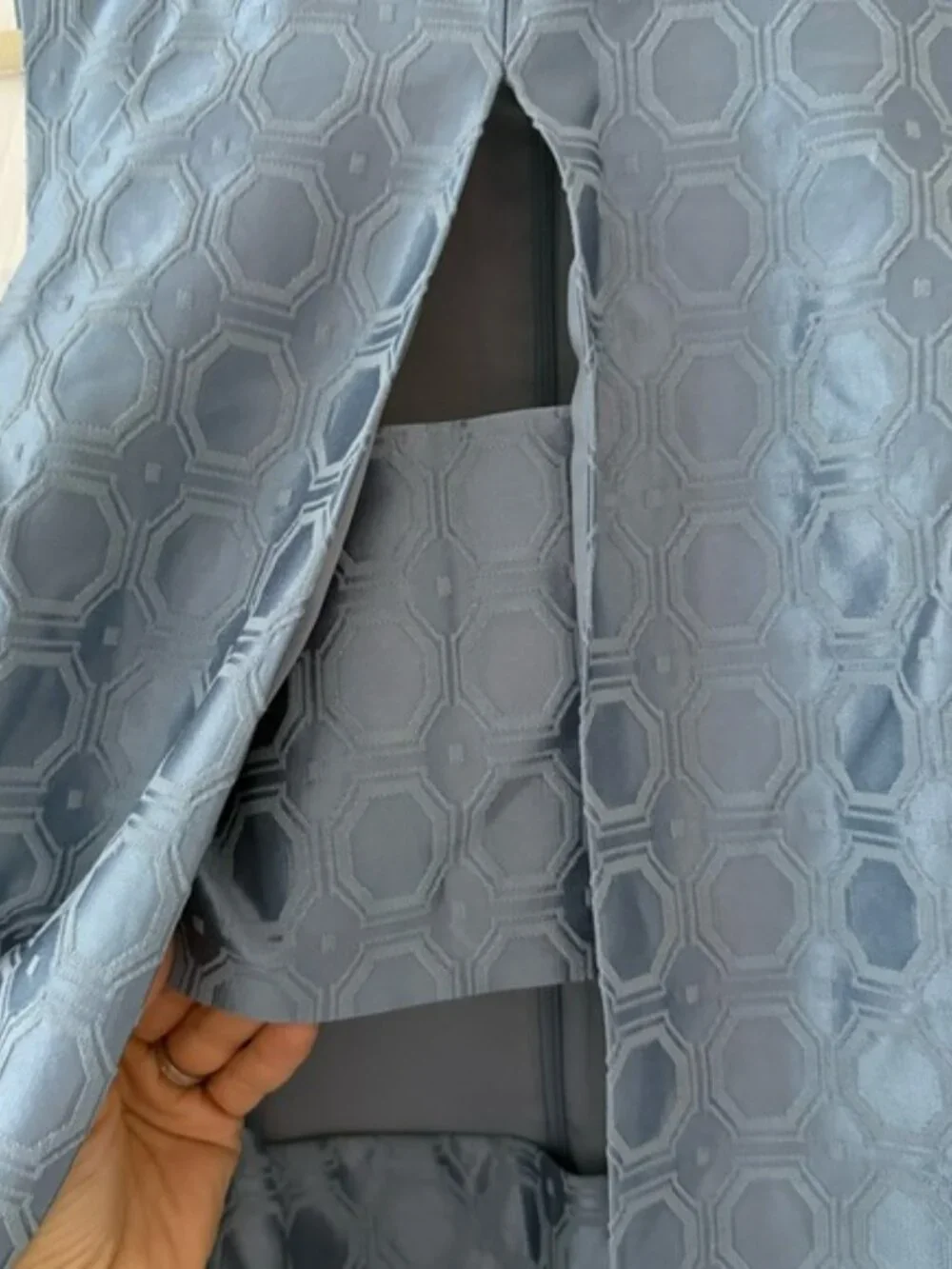 ALEXIS Asha Layered Cutout Jacquard Cotton Blend Mini Dress Blue NEW with tag - Picture 4 of 8